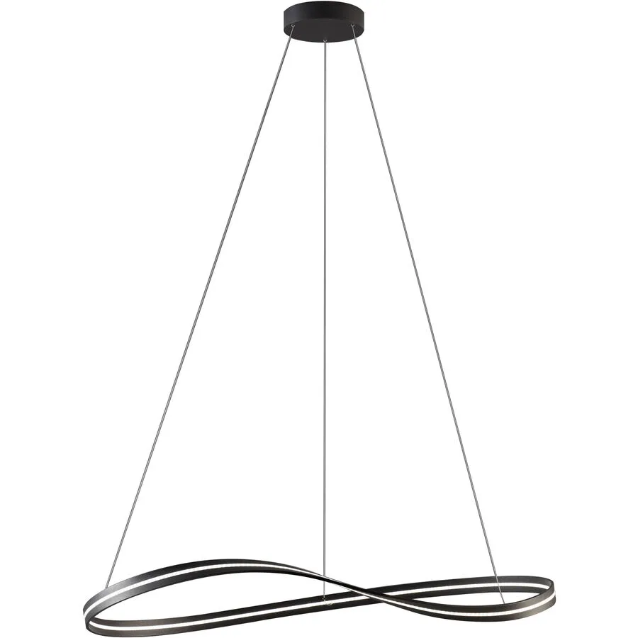Escale Pendellampe Infinity Grau Aluminium 60 cm 140 cm - Farbe: anthrazit - LED - Lichtfarbe: Extra warmweiss - LED Energiesparlampen