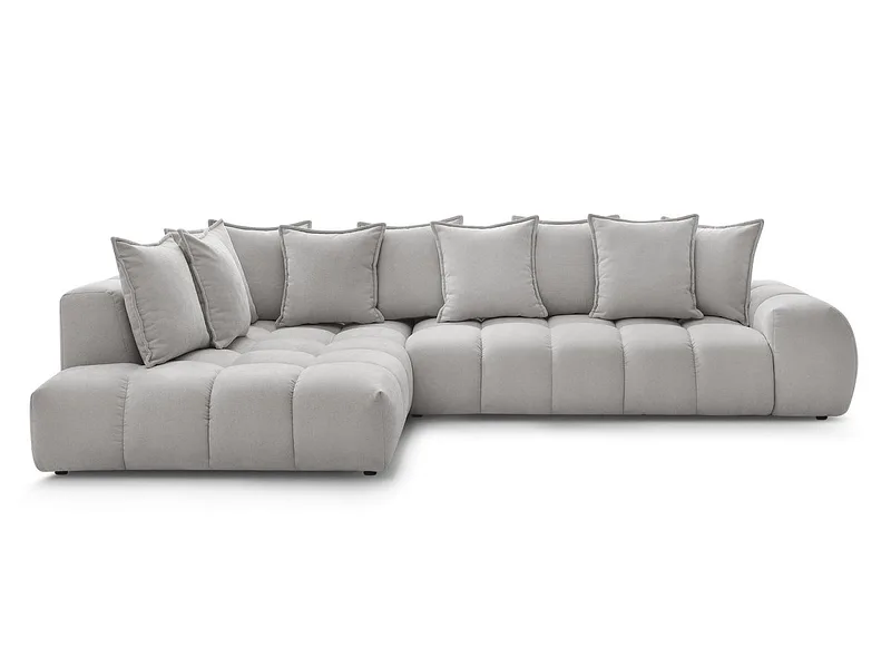 Ecksofa BOBOCHIC EVEREST Stoff mit Textur hellgrau