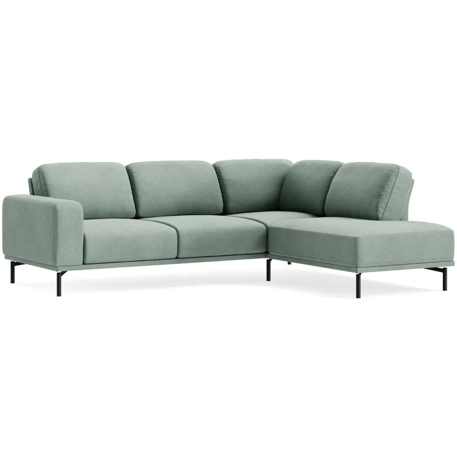 Ecksofa Maja Grün Stoff 249 cm 207 cm - Farbe: BROOKLYN - 17 green - Möbel Konfigurator: Traummöbel individuell zusammenstellen