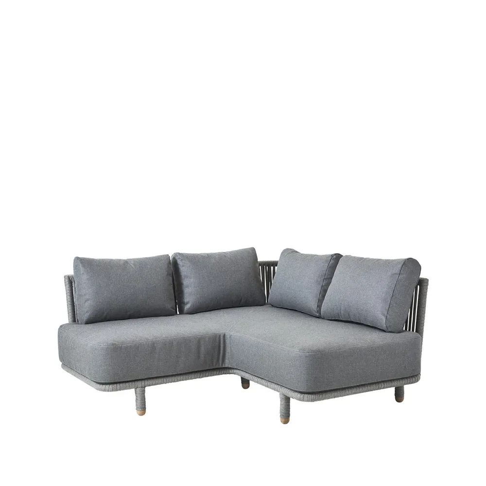 Cane-line Momente Modulsofa Grau, Ecke, Cane-Line Soft Rope