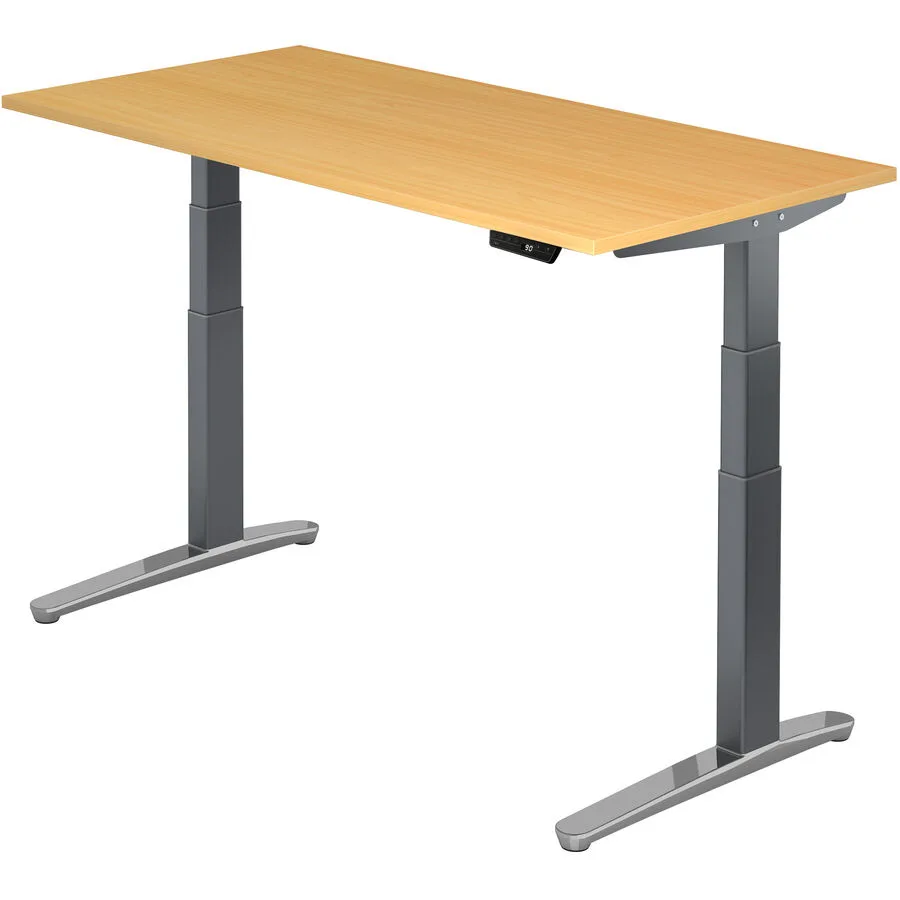 Schreibtisch Office Buche Dekor Holzwerkstoff Höhenverstellbar B 160 T 80 cm