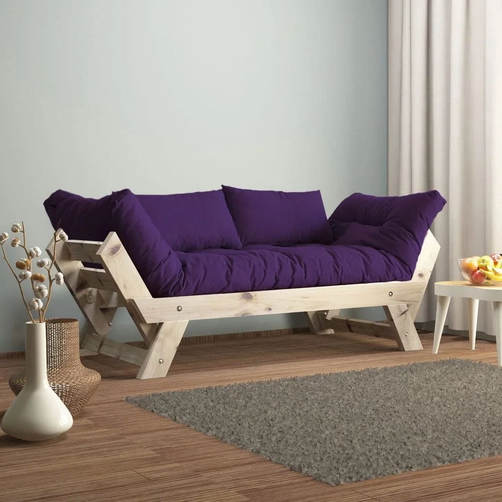 Zylar 2-sits Bäddsoffa - Lila/Natur