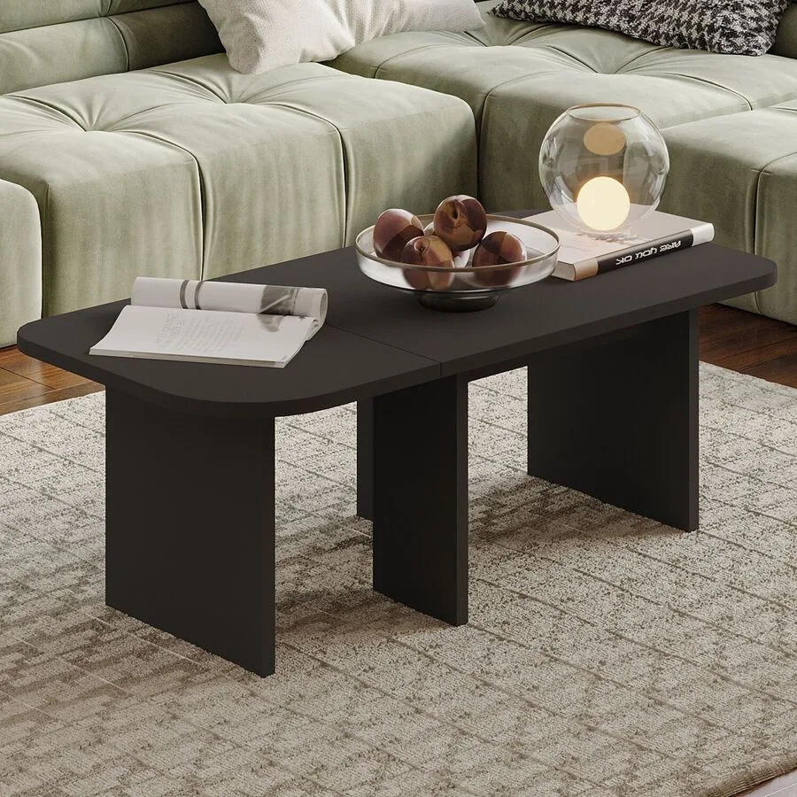 Salontisch Georis Anthrazit 100% Melaminbeschichtete Kiefer B 90 T 45 cm