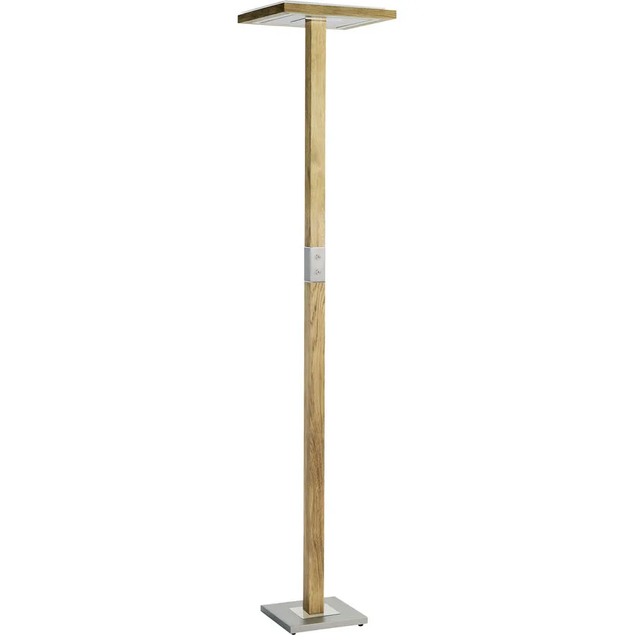 HERZBLUT Stehlampe Otto O Braun/Silber Metall/Holz 35 cm 183 cm - Farbe: Braun, Silber - LED - Lichtfarbe: Extra warmweiss - Helles Neutralweiss -