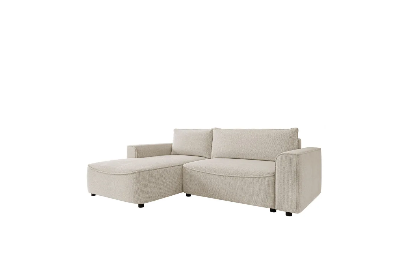 Burketown Bäddsoffa med Divan 3-sits i Sammet - Beige