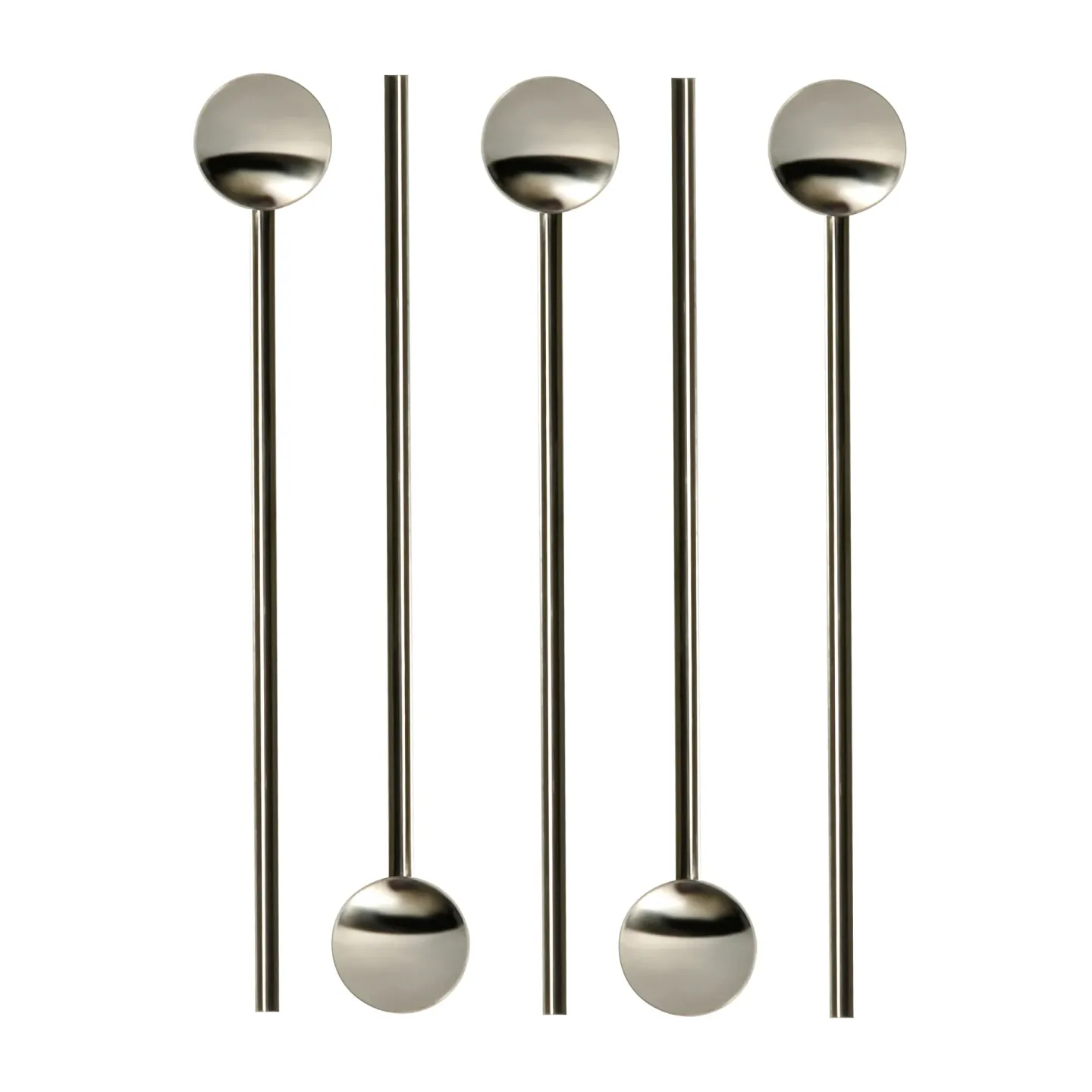 Dorre Tor Cocktaillöffel mit Strohhalm 20cm 6er Pack Edelstahl