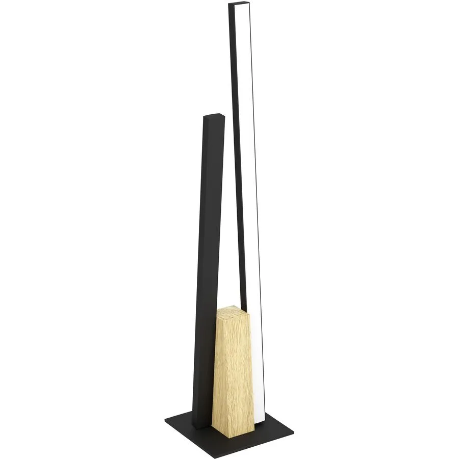 Eglo Tischlampe Panagria Braun/Schwarz Aluminium/Holz/Stahl 4.5 cm 45.5 cm - LED - Lichtfarbe: Warmweiss - Material: Aluminium/Stahl/Holzwerkstoff -