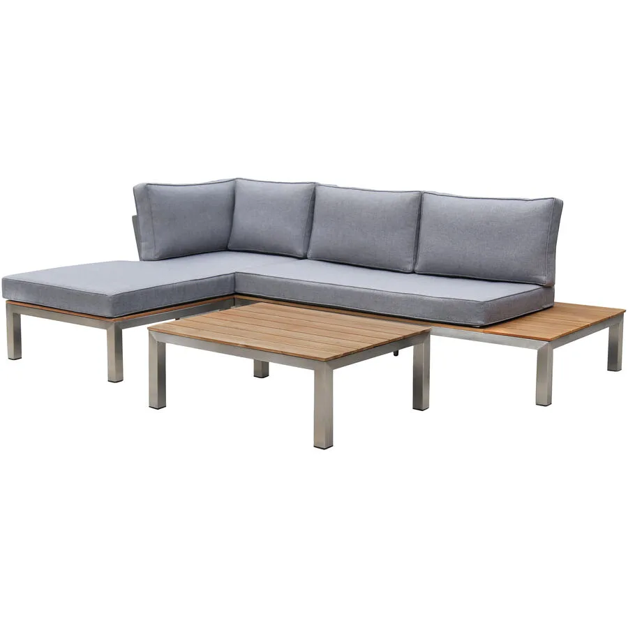 Gartenlounge Vlard Grau Edelstahl T 158 H 64 cm