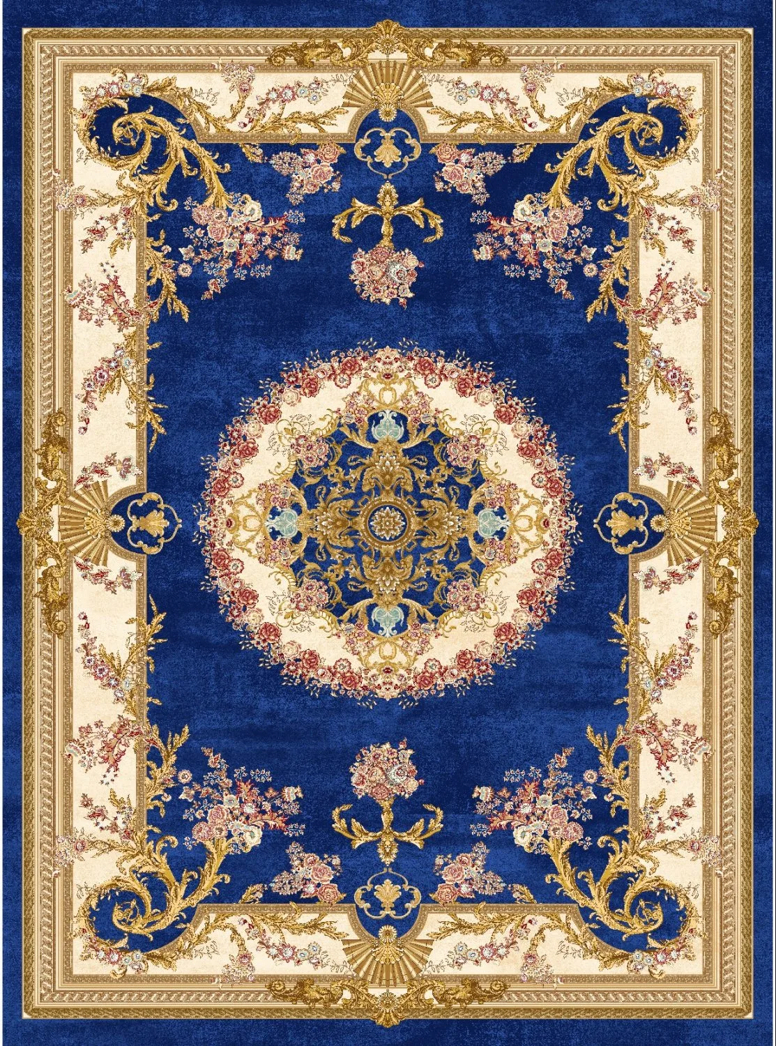 Wilton-teppe - Marand (blå) (Størrelse: 160 x 230 cm)