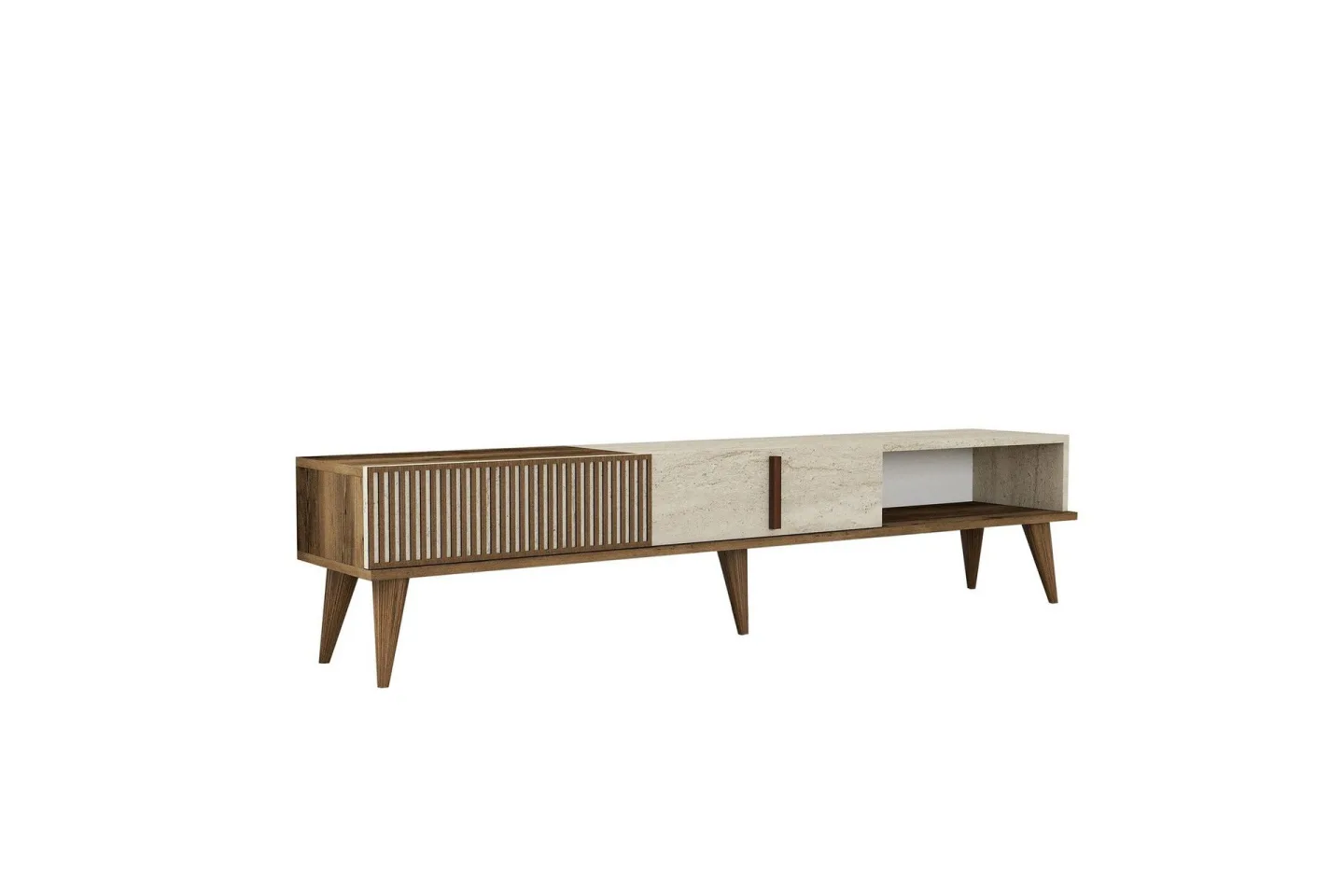 Lissione Tv-bänk 180 cm - Valnöt/Beige