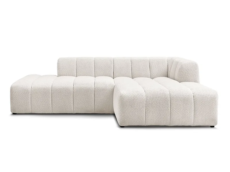 Ecksofa BOBOCHIC ANNECY Boucle-Stoff weiss