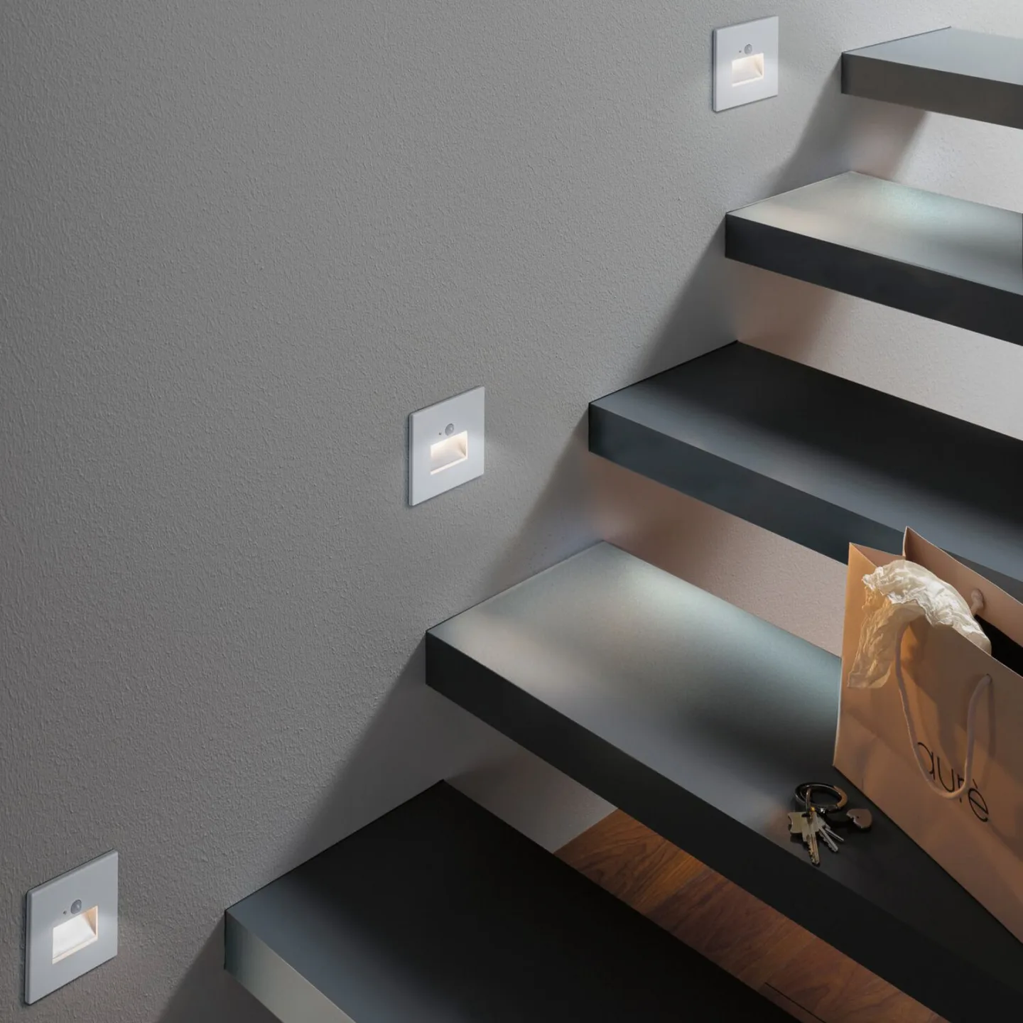 Edge Quadro LED-indbyggelampe Square, hvid, med sensor – Paulmann Edge Quadro Square Sensor - Entré - Moderne - Plastik - Kantet
