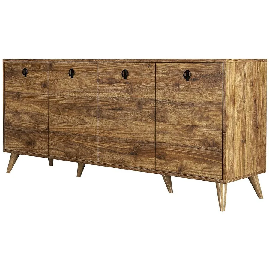 Konsole Yemek Walnuss 100% melaminbeschichtete Spanplatte B 180 H 80 cm