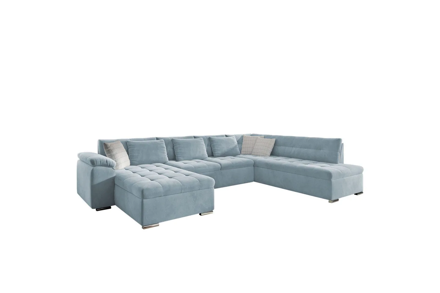 Dynir Soffa med Divan och Schäslong 4-sits - Blå/Beige