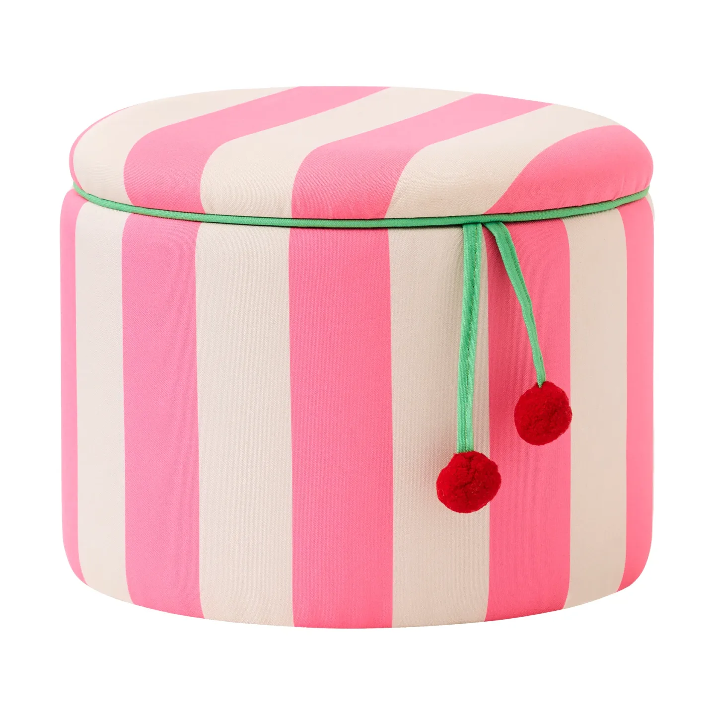 Kid's Concept Pouf Zylinder mit Aufbewahrung Rosa, Ø40 x 30,5 cm