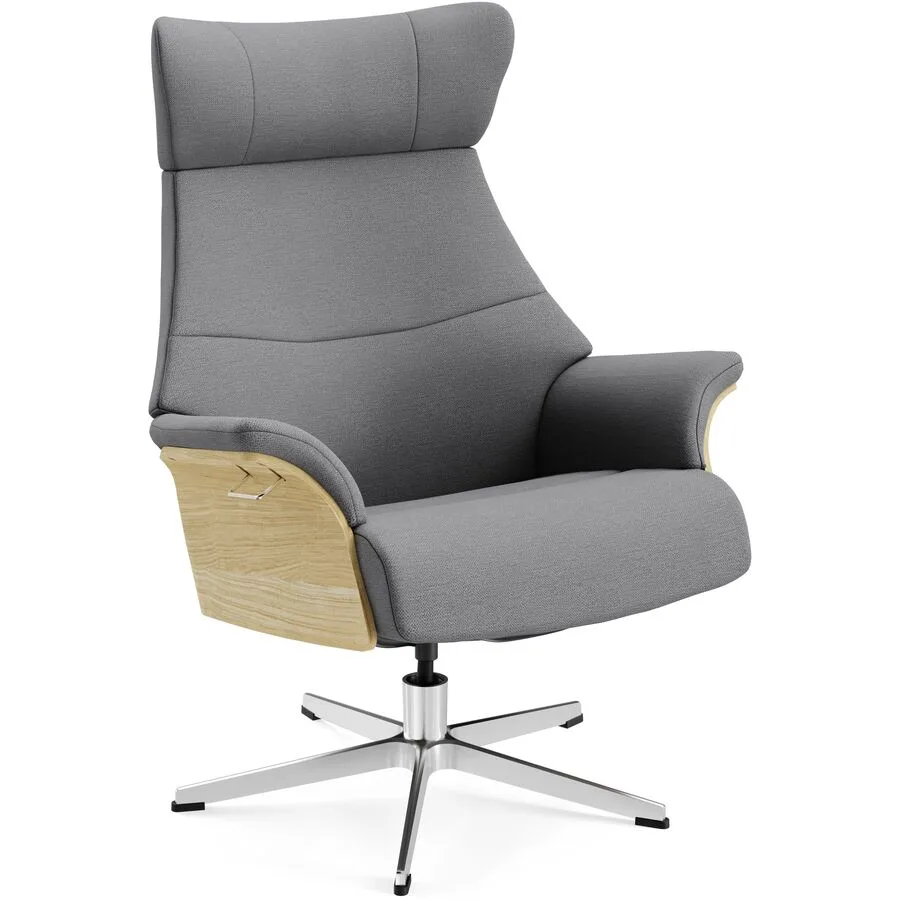 Conform Sessel Airness Grau/Beige/Silber Stoff/Holz/Aluminium 81 cm 163 cm - Farbe: 41 concrete - Material: Stoff, Eiche, Aluminium - Möbel