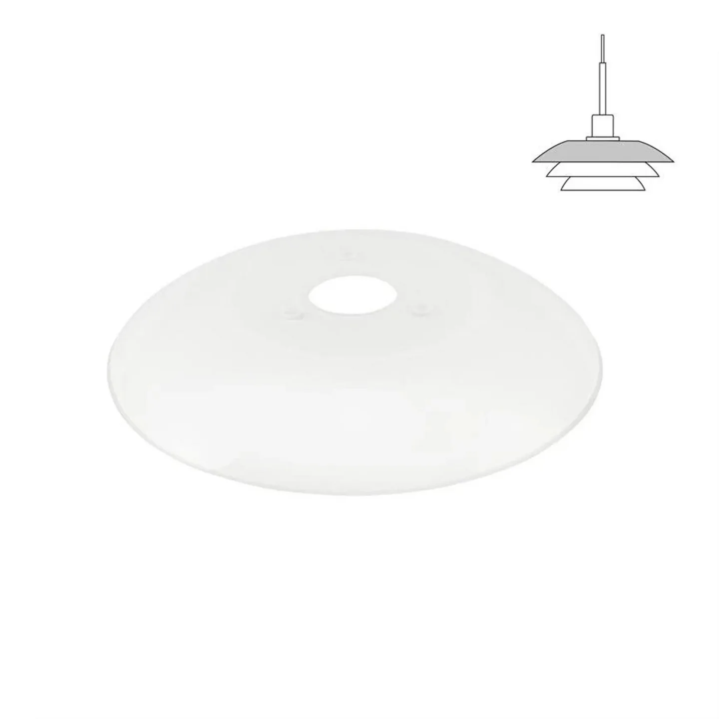 DL20 Schirm, Glas, weiß, Ø 19,5 cm - Dyberg Larsen - Esszimmer - Skandinavisch - Rund