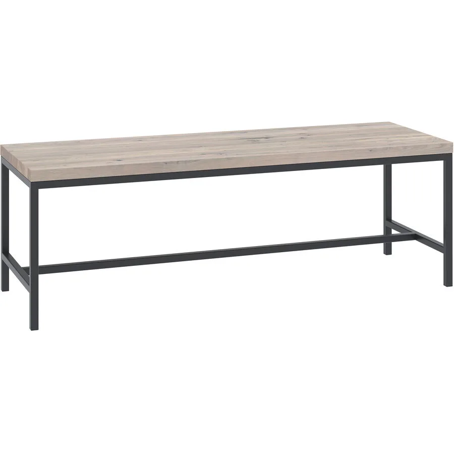 Bank Holz Werk eiche hell Massivholz B 120 H 41 cm