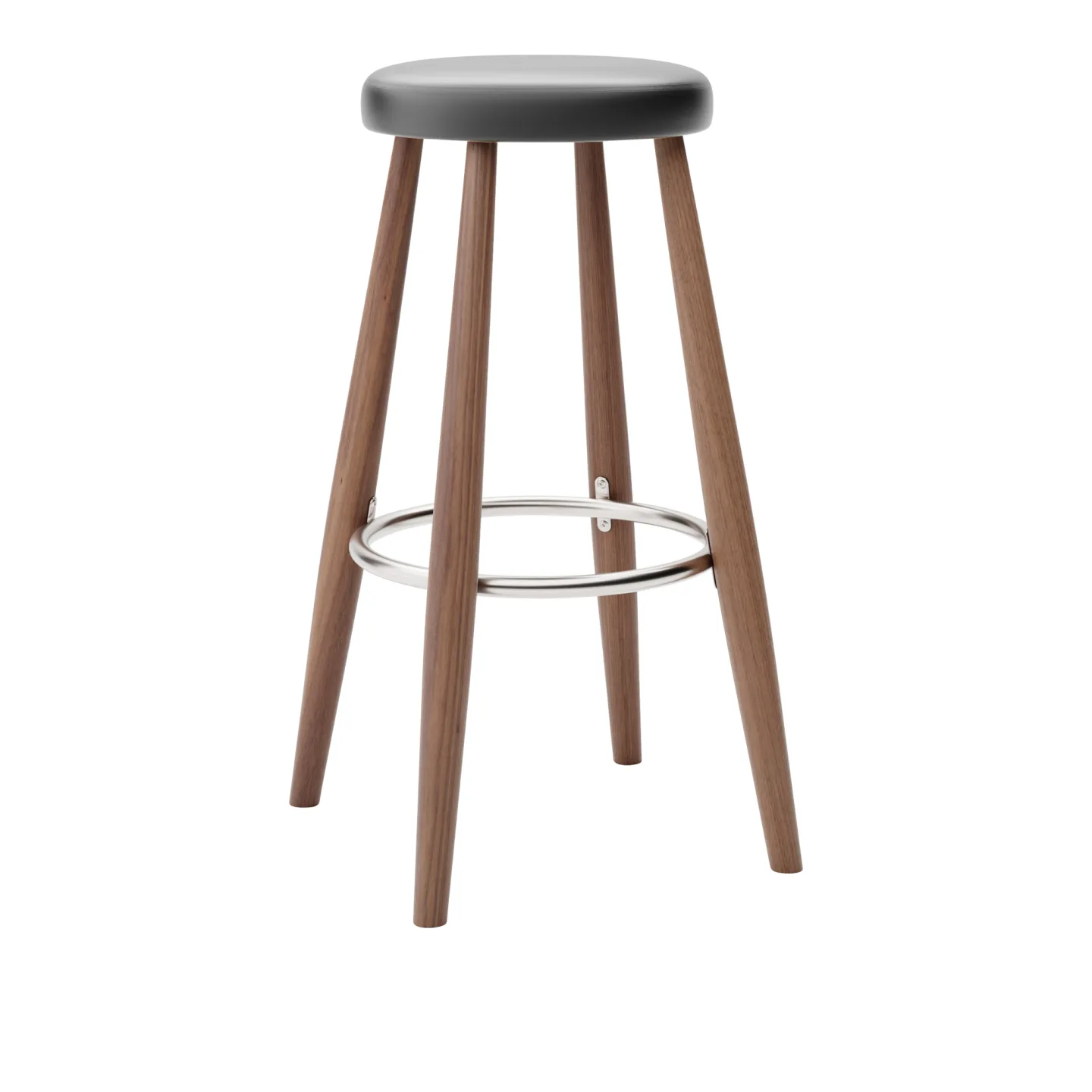 Carl Hansen - CH56 High Stool, Oljad Valnöt, Lädergrupp B Thor - 301 - Barstolar - Hans J. Wegner - Träfärgad - Läder/Metall/Trä