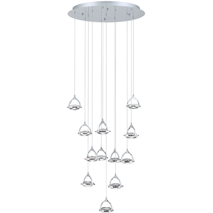Deckenlampe Moon Grau Stahl 12 cm - Farbe: chrom - Lichtfarbe: Warmweiss