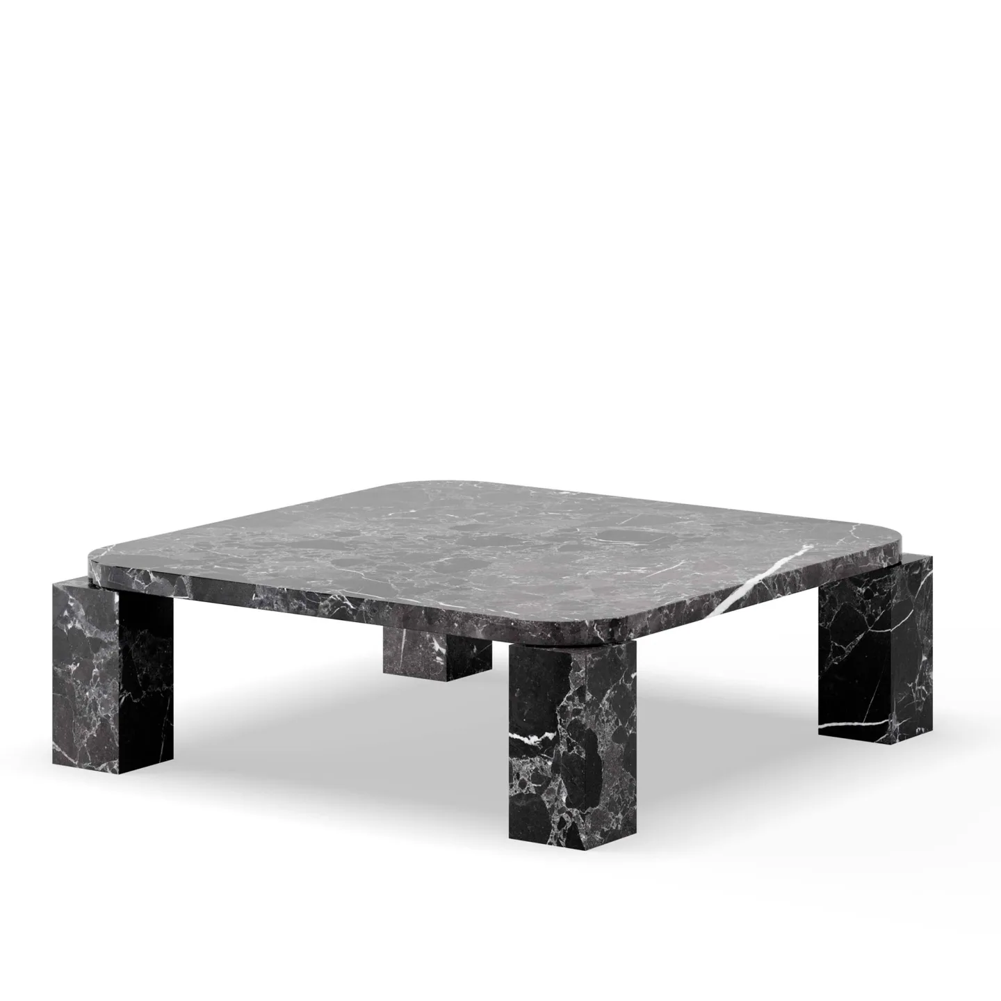 New Works - Atlas Coffee Table 820x820 Costa Black - Soffbord - John Astbury - Svart - Sten