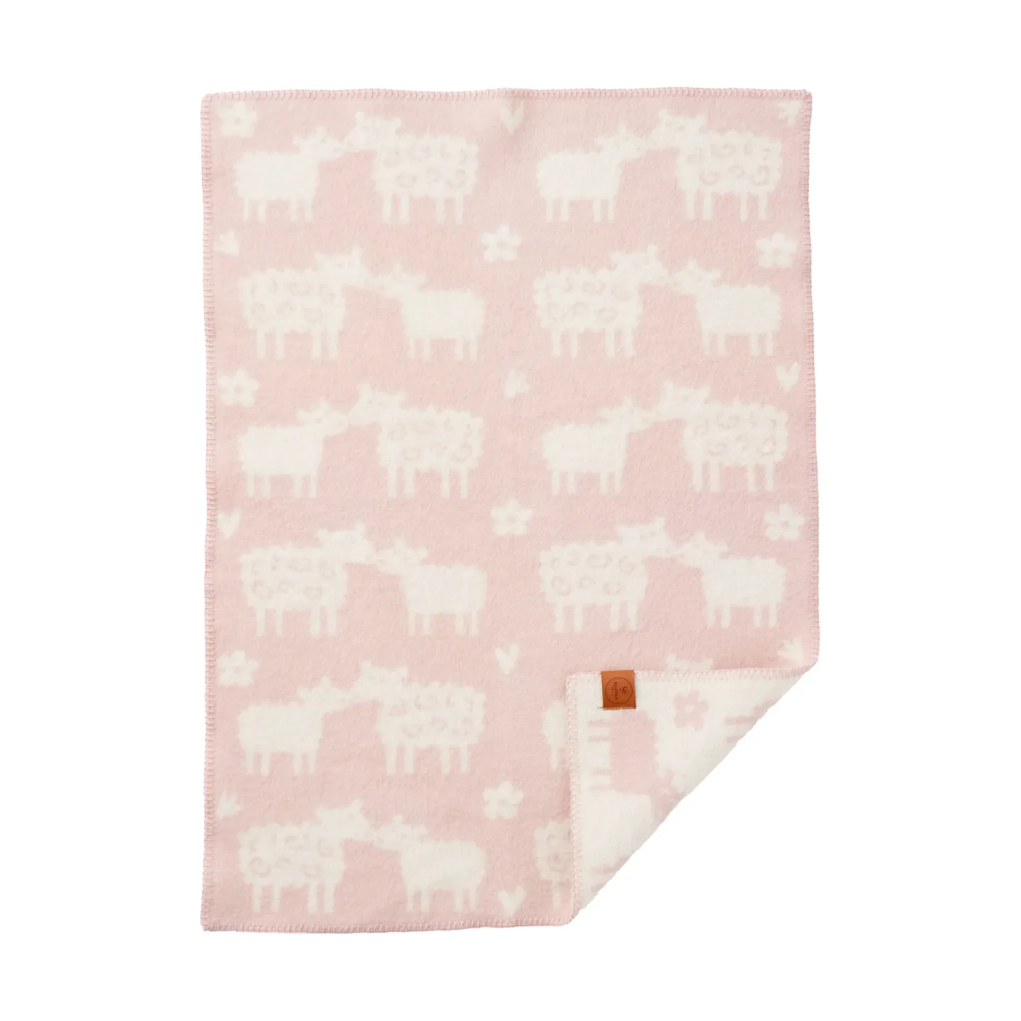 Klippan Yllefabrik Bää Kinderdecke wolle Soft pink, 65x90 cm