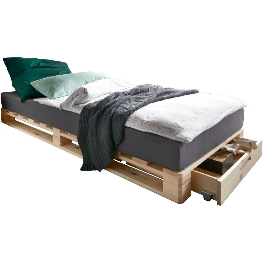 Bett Flynn Braun Kiefer 90 x 200 cm