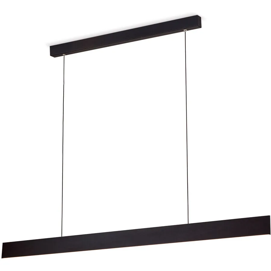 Pendellampe Gideon Schwarz Stahl 3.6 cm - Lichtfarbe: Warmweiss