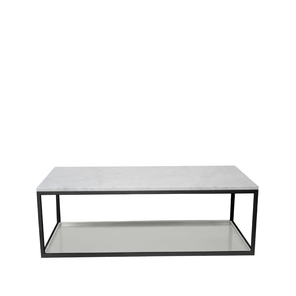 Scherlin Scherlin soffbord 11 marmor vit, svartlackat stativ, zinkplåt