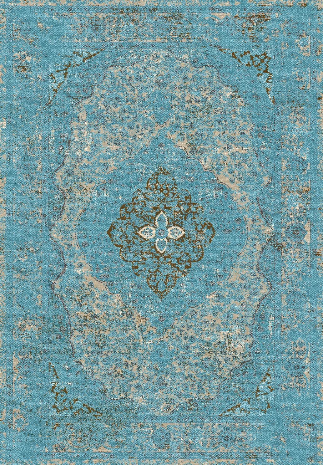 Wilton-teppe - Lainey (blå) (Størrelse: 200 x 280 cm)