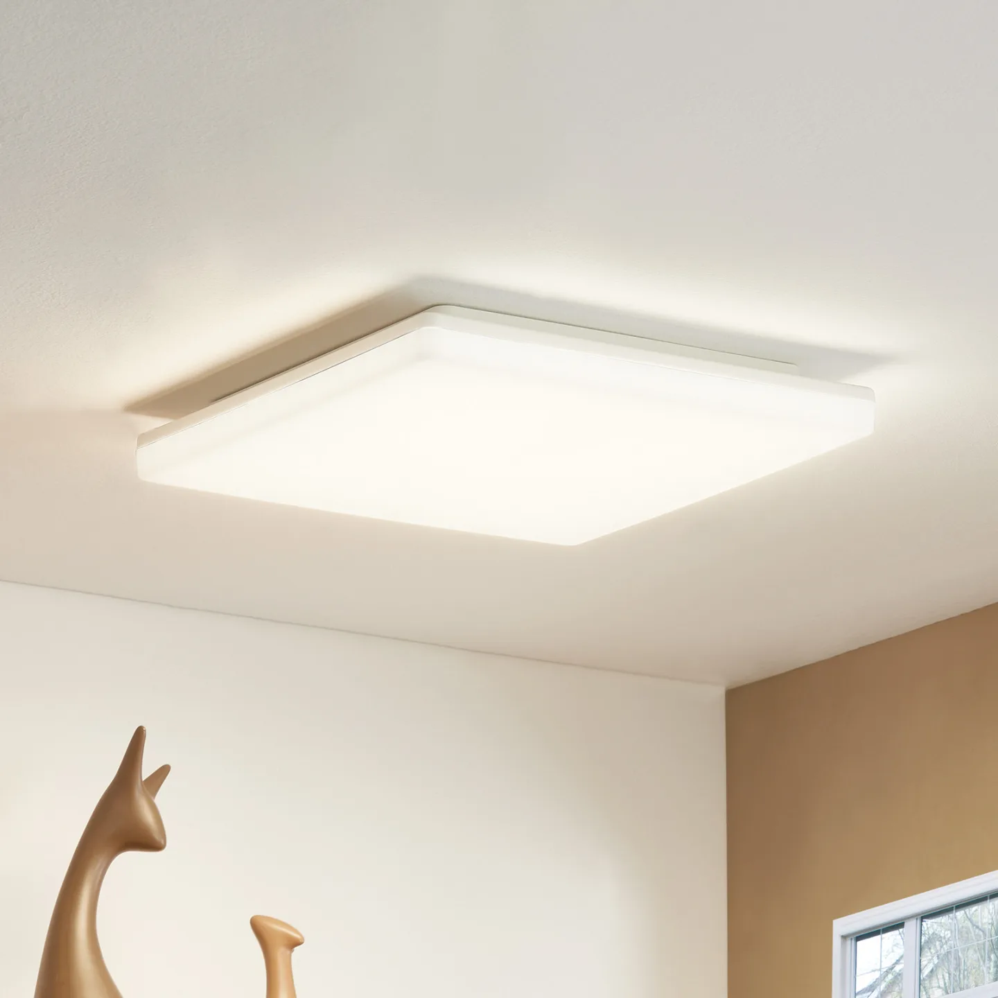Prios LED-Deckenlampe Artin, 33 cm, weiß, eckig, Sensor Artin - Badezimmer - Modern - Kunststoff