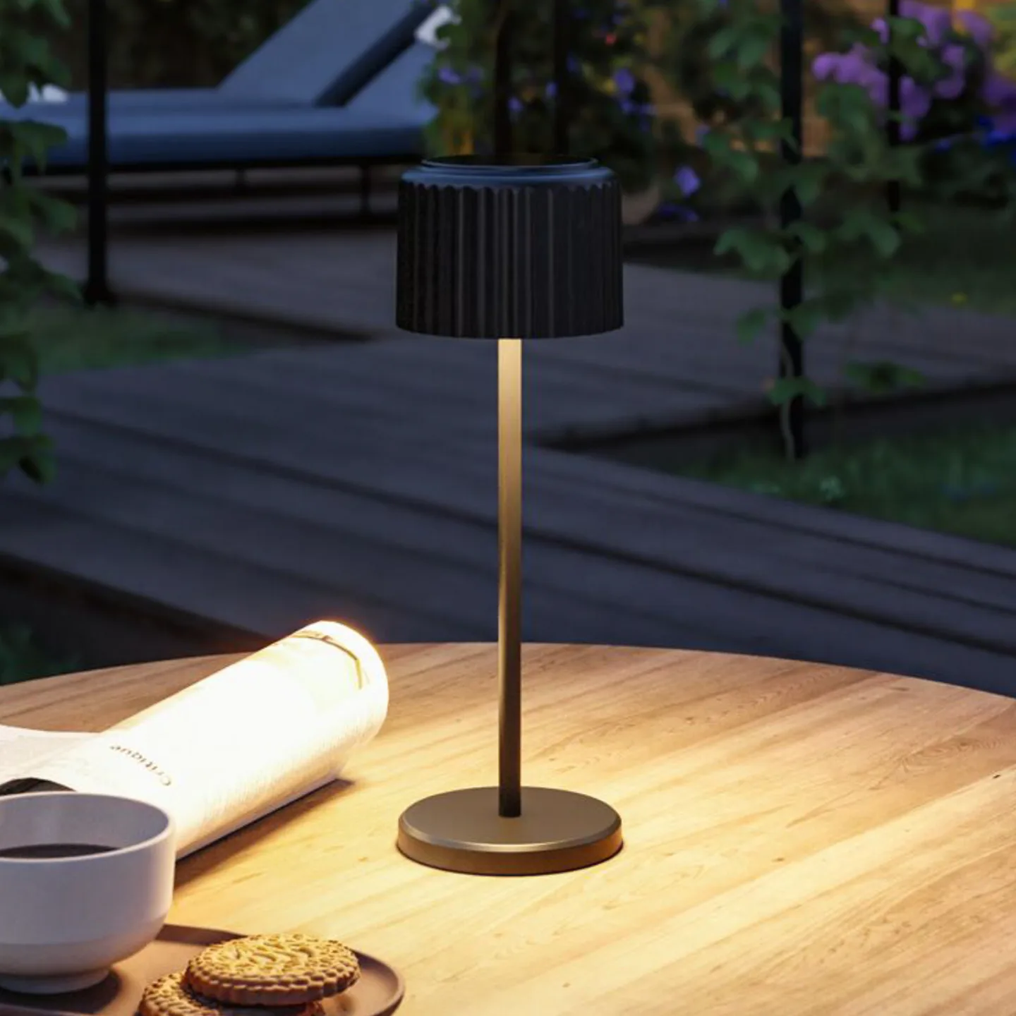 Else Solar LED-Akku-Tischleuchte, schwarz, IP44 - Paulmann - Wohnzimmer - Modern - Aluminium - Einflammig