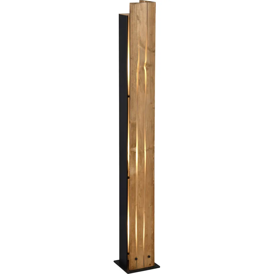 Stehlampe Linn Braun/Schwarz Metall/Holz 14.5 cm 121 cm - Farbe: natur/schwarz