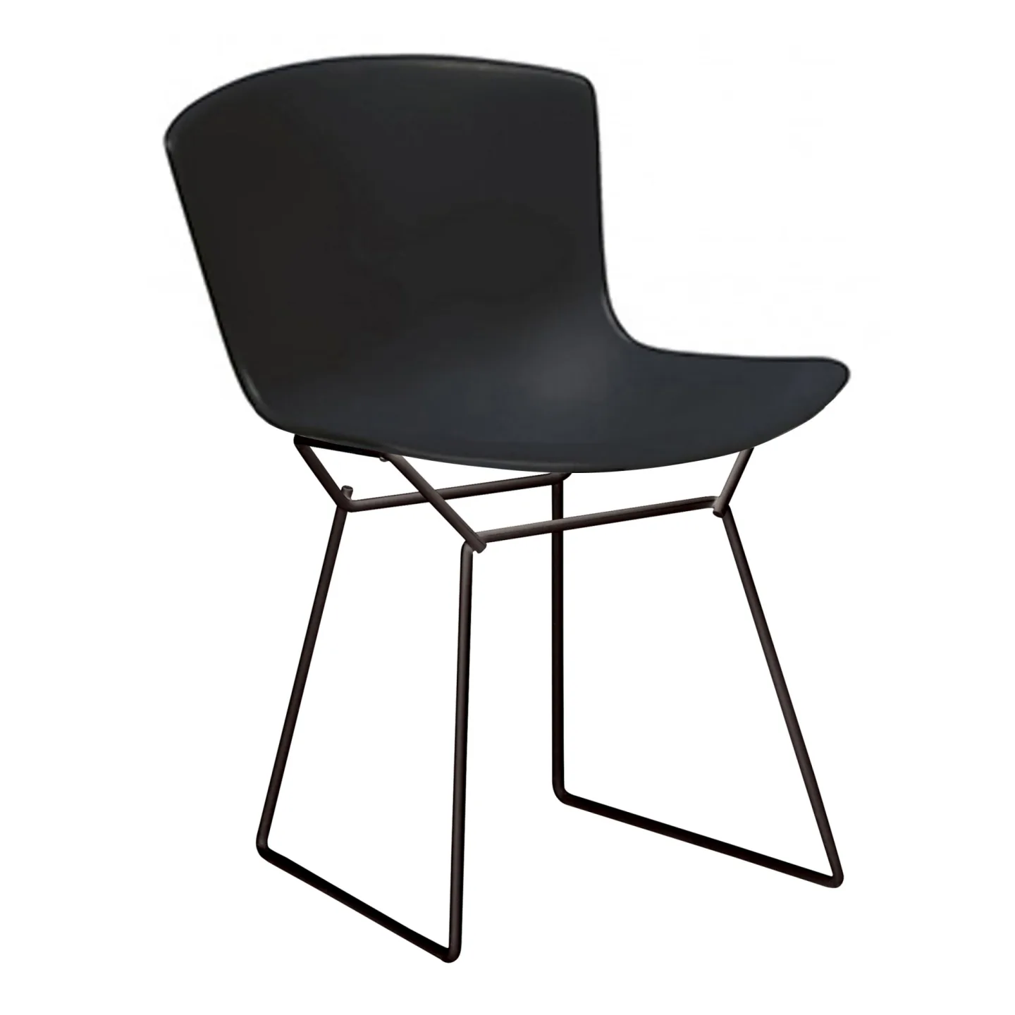 Knoll - Bertoia Plastic Side Chair utomhus, Svart underrede, Vit sits - Matstolar utomhus - Harry Bertoia - Vit - Metall/Plast