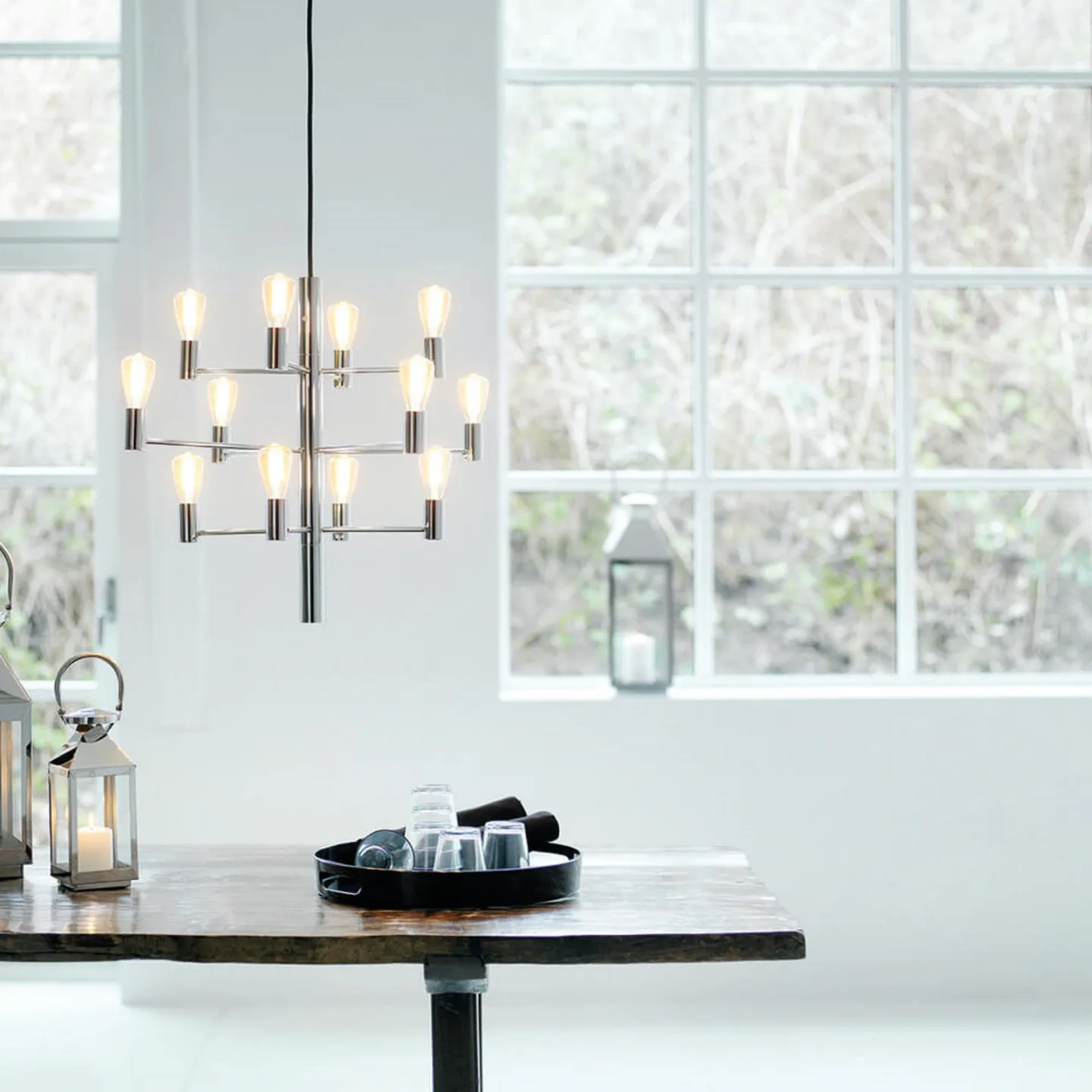 Manola 12 Kronleuchter Chrome - Herstal - Esszimmer - Metall