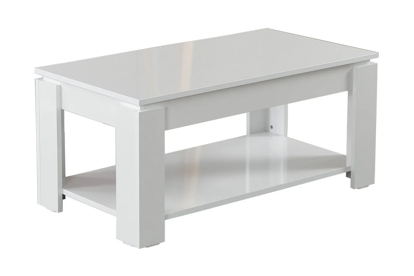 Comfortale Soffbord 104 cm med Förvaring Hylla - Vit