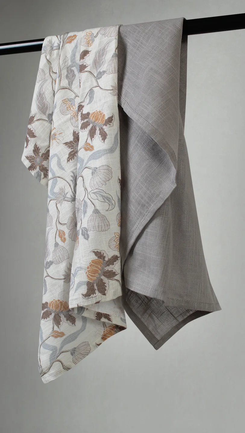Kjøkkenhåndkle 2-pak - Sollan (beige) (Størrelse: 50 x 70 cm)