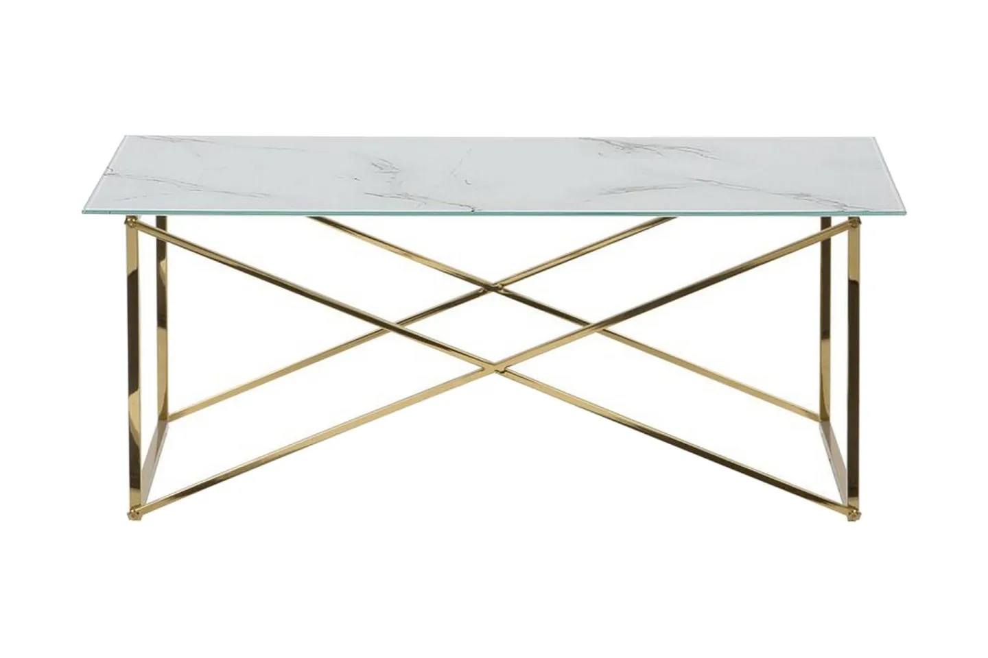 Nod Soffbord 100 cm Marmormönster - Vit/Guld
