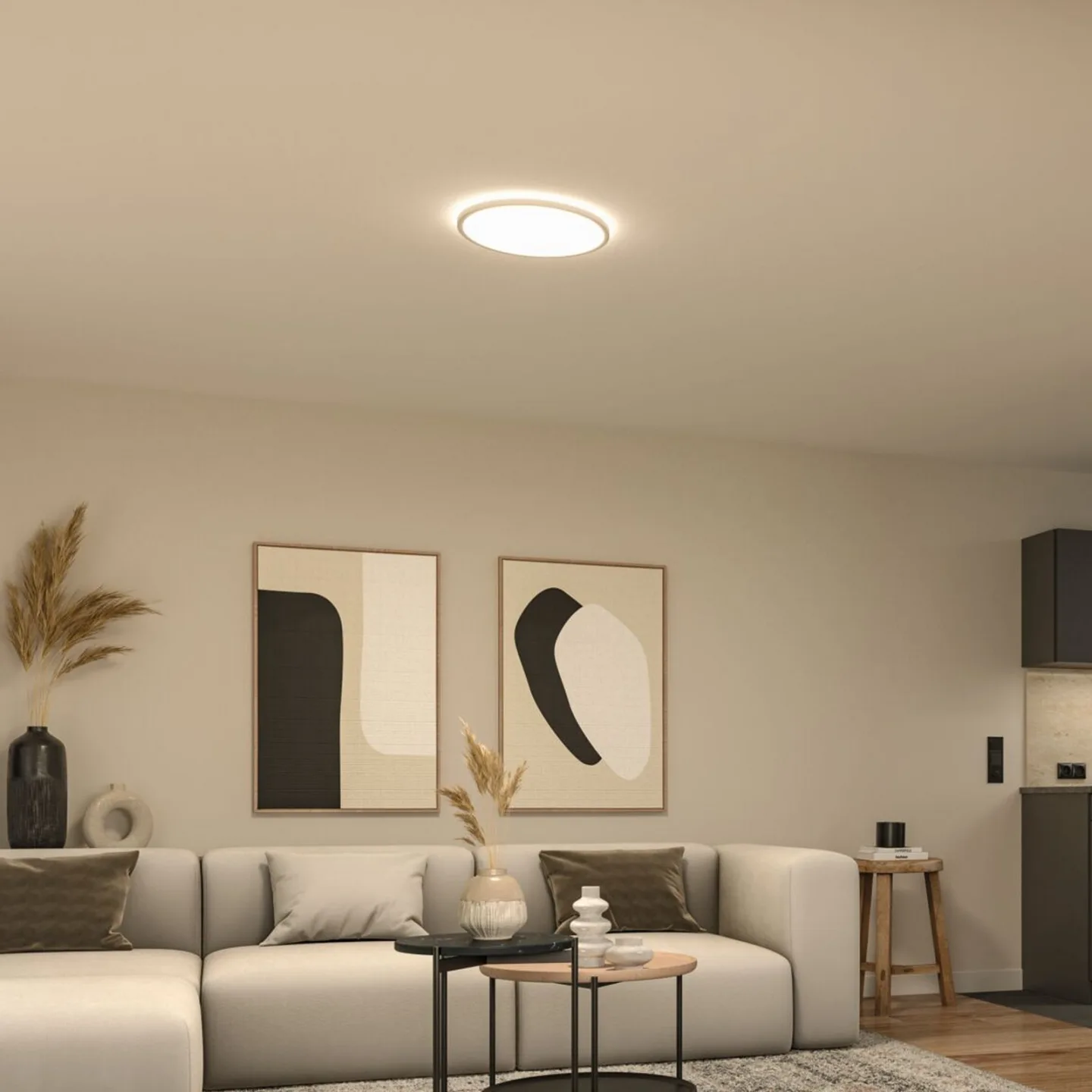 Atria Shine LED-Panel Ø40cm weiß IP20 3000K an/aus Paulmann - Arbeitszimmer / Büro - Modern - Kunststoff - Einflammig