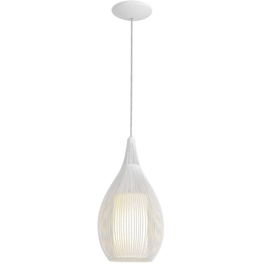 Pendellampe Razoni Weiss Glas/Metall 19 cm 150 cm - Material: Metall/Glas