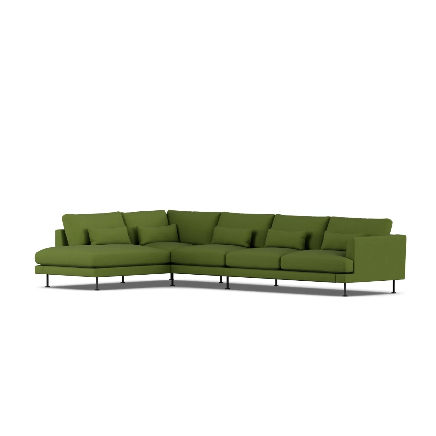 1898 Bredhult Sofa Luiza Green 3975-Schwarzer Stahl, 4-sitzig B2
