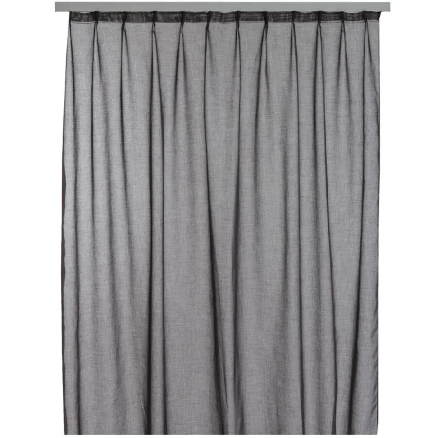Vorhang Ascona Grau Polyester 150 cm - Farbe: dunkelgrau
