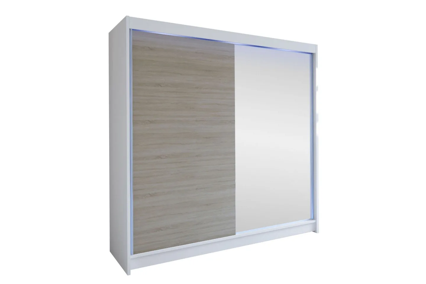 Canderbury Garderob m. Spegel 180x215 cm - Vit/Brun
