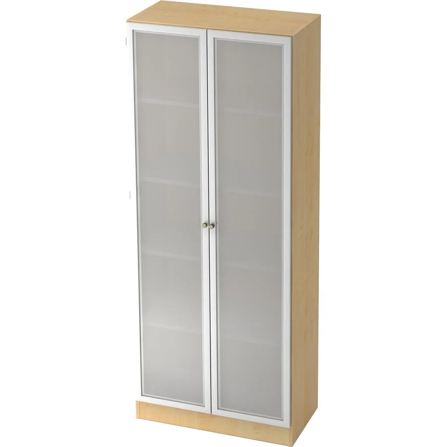 Aktenschrank Office silber Holzwerkstoff, Glas, Aluminium gebürstet B 80 cm H 200.4 cm