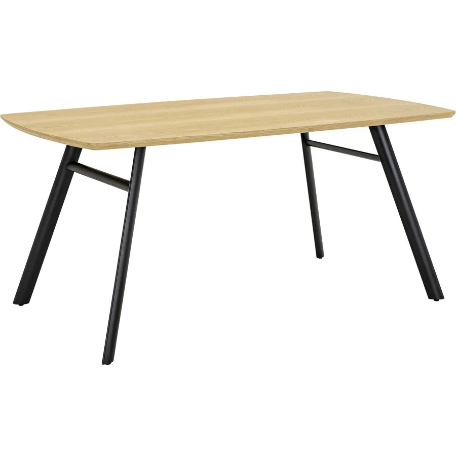 MyDeal Tisch Fendi natur Eiche furniert, Stahl B 90 T 160 cm