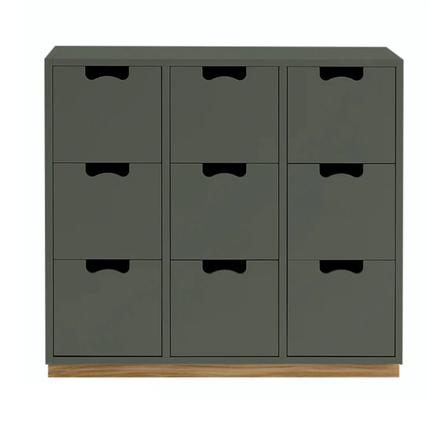 Asplund - Snow Drawer B3 - Green Khaki, Ek Sockel - Byråer - Thomas Sandell & Jonas Bohlin - Grön - Trä