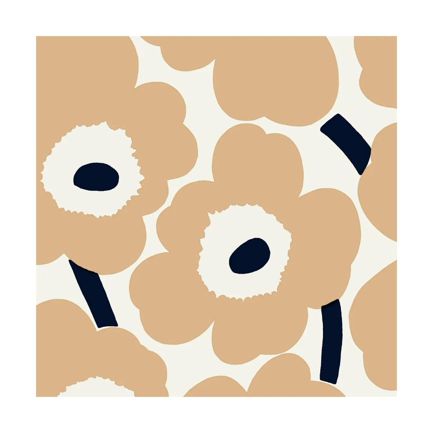 Marimekko Unikko Serviette 33x33cm 20er Pack Sand-brown