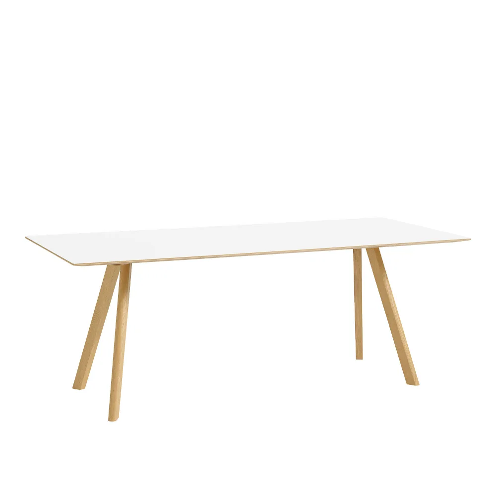 HAY - CPH30 2.0 Table Lacquered Oak Frame L200 X W90 X H74 White Laminate Tabletop Lacquered Edge - Matbord - Ronan & Erwan Bouroullec - Vit - Trä