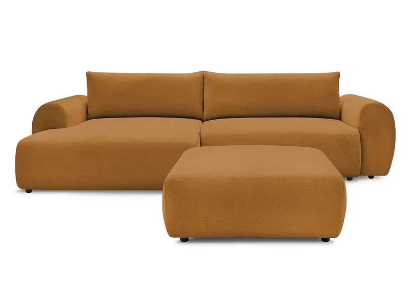 Ecksofa mit Hocker BOBOCHIC LUCIEN Stoff gelb