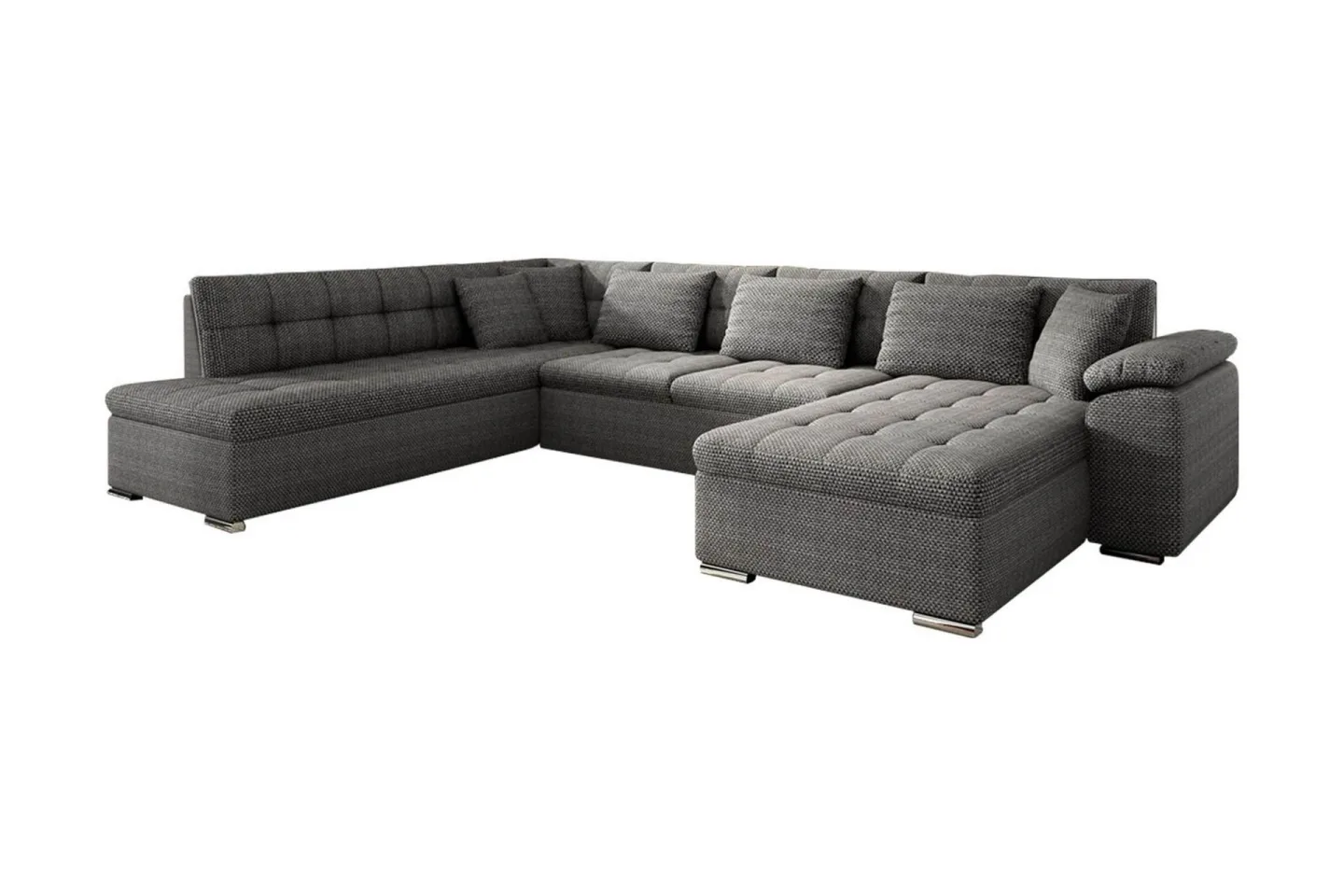 Niko U-Bäddsoffa 350x205x76 cm Divan Höger - Mörkgrå